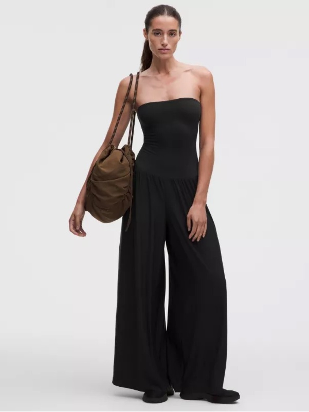 Lululemon 2 in 1 Strapless Wide-Leg Jumpsuit - Black size Large